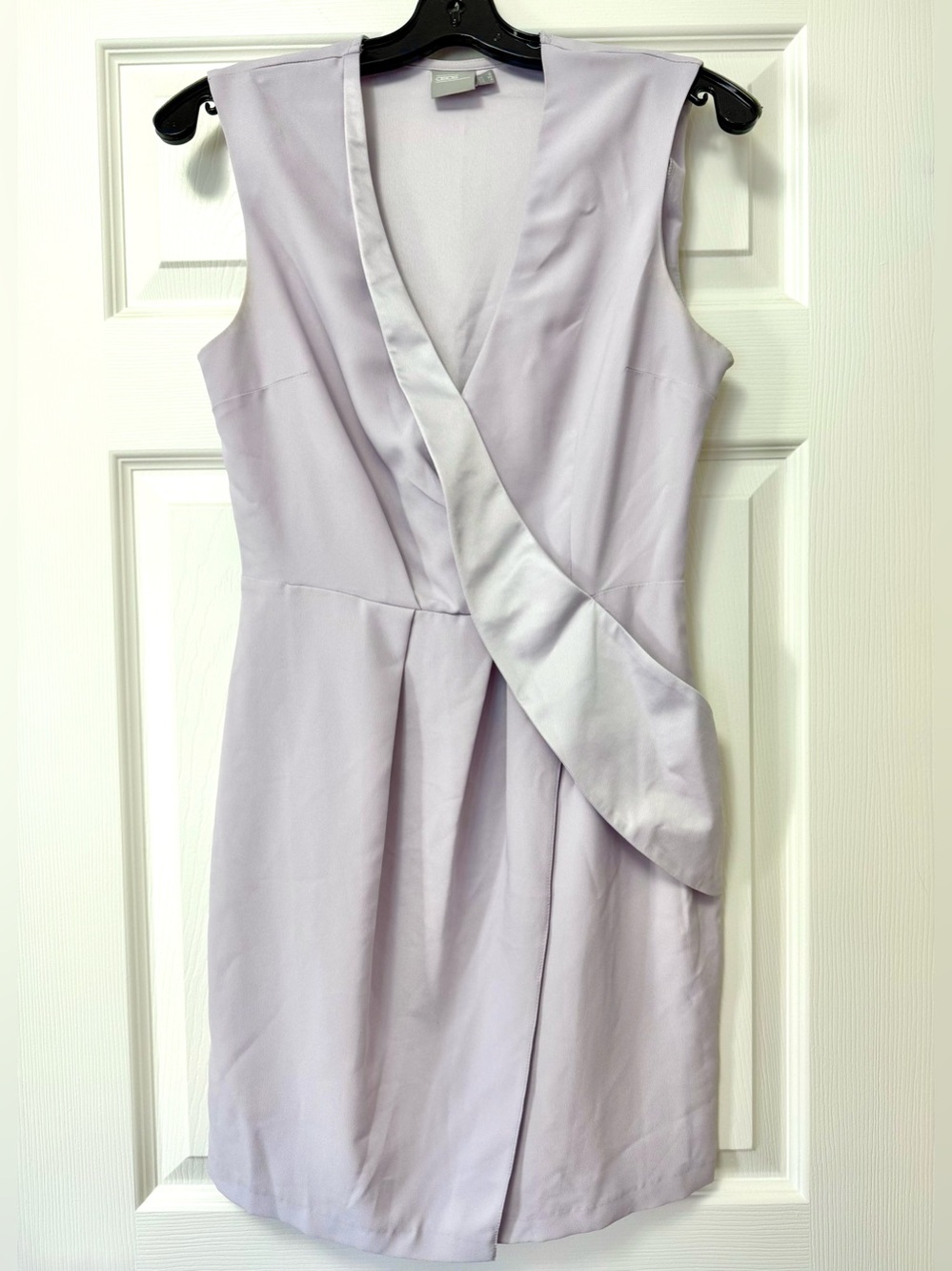 ASOS Lilac Sleeveless Wrap-Front Mini Dress